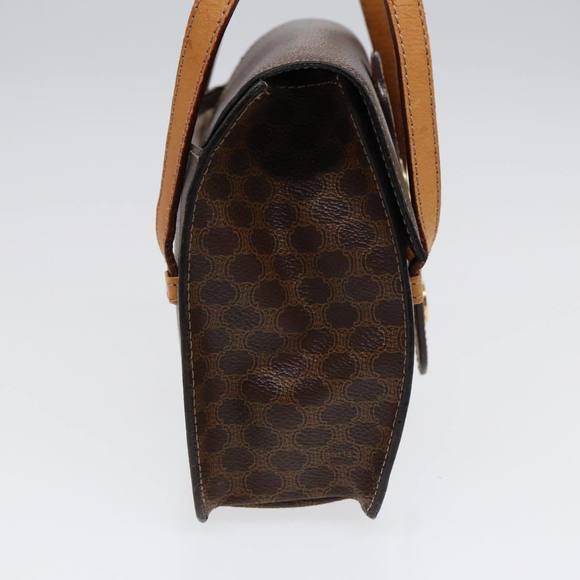 CELINE Macadam Canvas Hand Bag PVC Leather Brown Gold Auth 87429 - Picture 4 of 16